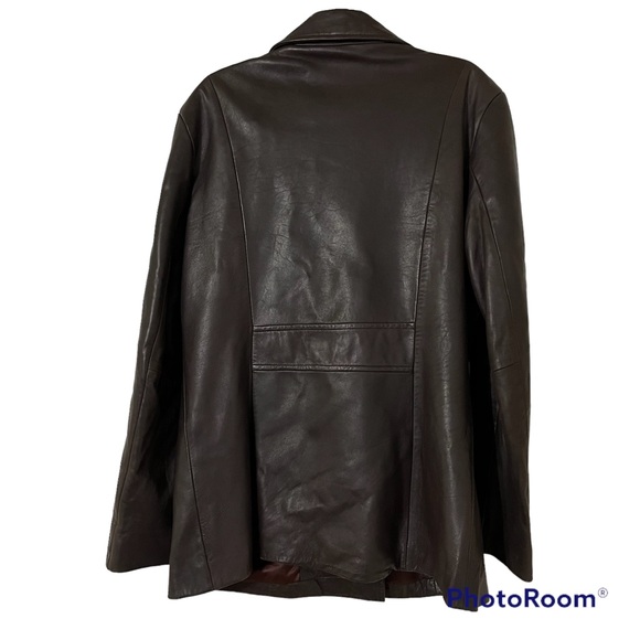 Andrew Marc Additions Leather Coat Jacket Brown Size Large - Picture 2 of 5